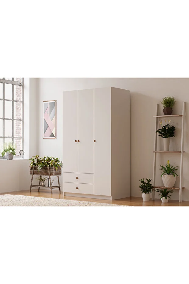 3 Kapaklı 2 Çekmeceli Gardırop